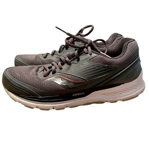 SAUCONY ECHELON PWRRUN SUPPORT FRAME RUNNING SHOES WOMENS SIZE 10 GRAY & WHITE